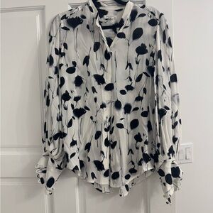 Equipment Monochrome Floral Blouse